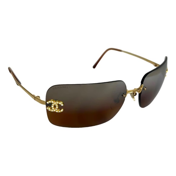 RARE VINTAGE CHANEL RIMLESS SUNGLASSES - Picture 3 of 13